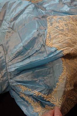 Lot 220 - A rare Boué Soeurs sky-blue silk-taffeta Robe de Style, model 'Pastel', Spring-Summer 1928