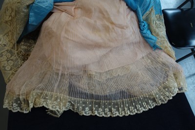 Lot 220 - A rare Boué Soeurs sky-blue silk-taffeta Robe de Style, model 'Pastel', Spring-Summer 1928