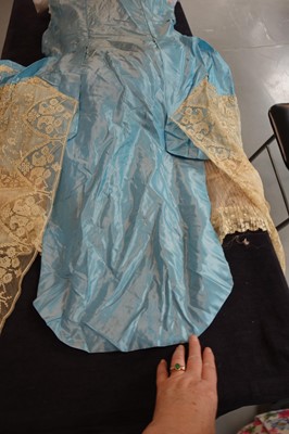 Lot 220 - A rare Boué Soeurs sky-blue silk-taffeta Robe de Style, model 'Pastel', Spring-Summer 1928