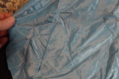 Lot 220 - A rare Boué Soeurs sky-blue silk-taffeta Robe de Style, model 'Pastel', Spring-Summer 1928