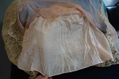 Lot 220 - A rare Boué Soeurs sky-blue silk-taffeta Robe de Style, model 'Pastel', Spring-Summer 1928