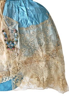 Lot 220 - A rare Boué Soeurs sky-blue silk-taffeta Robe de Style, model 'Pastel', Spring-Summer 1928