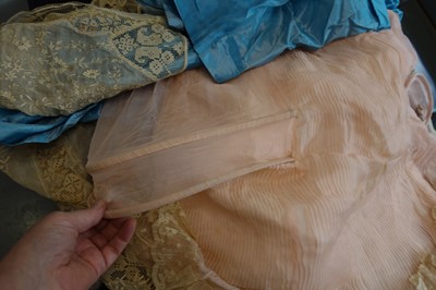 Lot 220 - A rare Boué Soeurs sky-blue silk-taffeta Robe de Style, model 'Pastel', Spring-Summer 1928