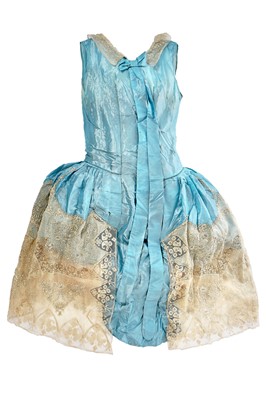 Lot 220 - A rare Boué Soeurs sky-blue silk-taffeta Robe de Style, model 'Pastel', Spring-Summer 1928