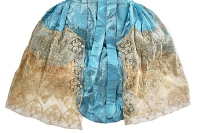Lot 220 - A rare Boué Soeurs sky-blue silk-taffeta Robe de Style, model 'Pastel', Spring-Summer 1928