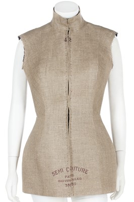 Lot 190 - A Martin Margiela 'Semi Couture' linen bodice, Autumn-Winter 1997-98
