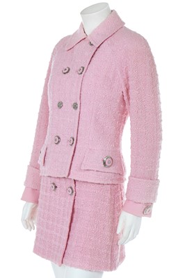Lot 126 - A Gianni Versace pale-pink bouclé-wool suit, early 1990s
