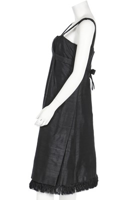 Lot 175 - A Marc Bohan for Dior black slubbed-silk cocktail dress, early 1960s