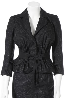 Lot 52 - A John Galliano charcoal-grey wool suit flecked with silver-metallic threads, circa 2007