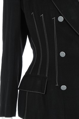 Lot 137 - A Jean Paul Gaultier black wool gabardine suit, 1980s
