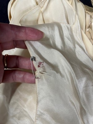 Lot 68 - A Mainbocher couture ivory satin court presentation gown, early 1930s