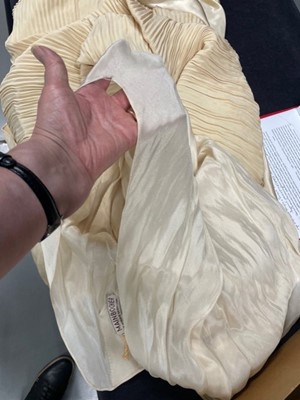 Lot 68 - A Mainbocher couture ivory satin court presentation gown, early 1930s