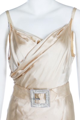 Lot 68 - A Mainbocher couture ivory satin court presentation gown, early 1930s