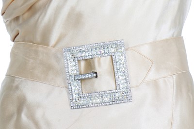 Lot 68 - A Mainbocher couture ivory satin court presentation gown, early 1930s