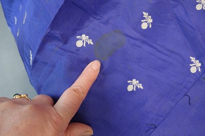 Lot 240 - A gown of aniline-dyed purple silk damask,  early 1870s
