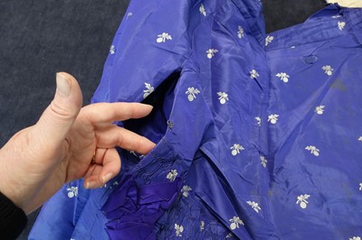 Lot 240 - A gown of aniline-dyed purple silk damask,  early 1870s