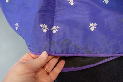 Lot 240 - A gown of aniline-dyed purple silk damask,  early 1870s