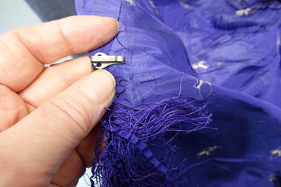 Lot 240 - A gown of aniline-dyed purple silk damask,  early 1870s