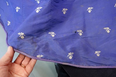 Lot 240 - A gown of aniline-dyed purple silk damask,  early 1870s