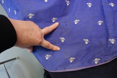 Lot 240 - A gown of aniline-dyed purple silk damask,  early 1870s
