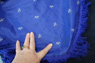 Lot 240 - A gown of aniline-dyed purple silk damask,  early 1870s