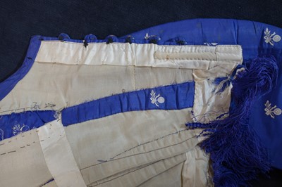 Lot 240 - A gown of aniline-dyed purple silk damask,  early 1870s