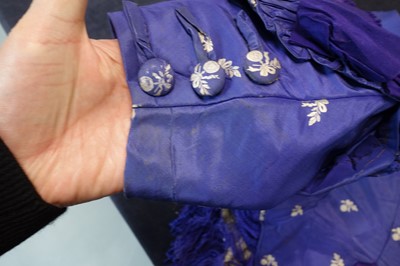 Lot 240 - A gown of aniline-dyed purple silk damask,  early 1870s