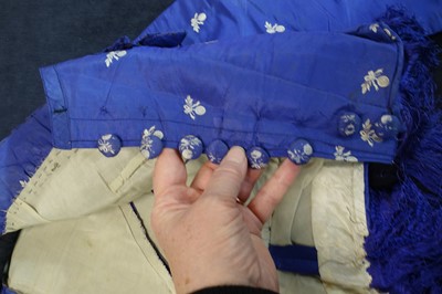 Lot 240 - A gown of aniline-dyed purple silk damask,  early 1870s