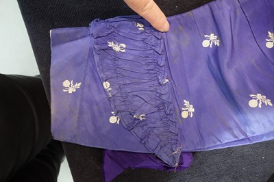 Lot 240 - A gown of aniline-dyed purple silk damask,  early 1870s