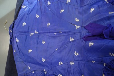 Lot 240 - A gown of aniline-dyed purple silk damask,  early 1870s
