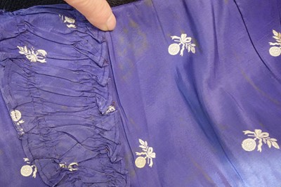 Lot 240 - A gown of aniline-dyed purple silk damask,  early 1870s