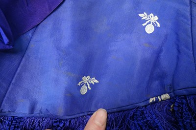 Lot 240 - A gown of aniline-dyed purple silk damask,  early 1870s