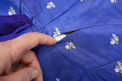 Lot 240 - A gown of aniline-dyed purple silk damask,  early 1870s