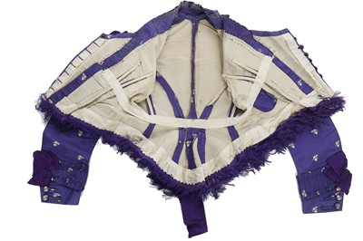 Lot 240 - A gown of aniline-dyed purple silk damask,  early 1870s