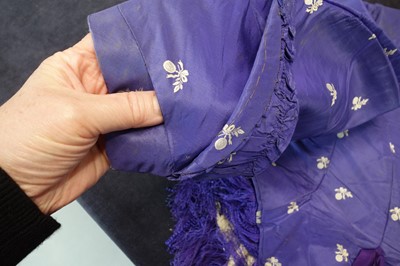 Lot 240 - A gown of aniline-dyed purple silk damask,  early 1870s