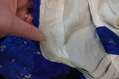 Lot 240 - A gown of aniline-dyed purple silk damask,  early 1870s