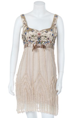 Lot 51 - A John Galliano pale-peach ruffled chiffon baby-doll-style dress, circa 2008