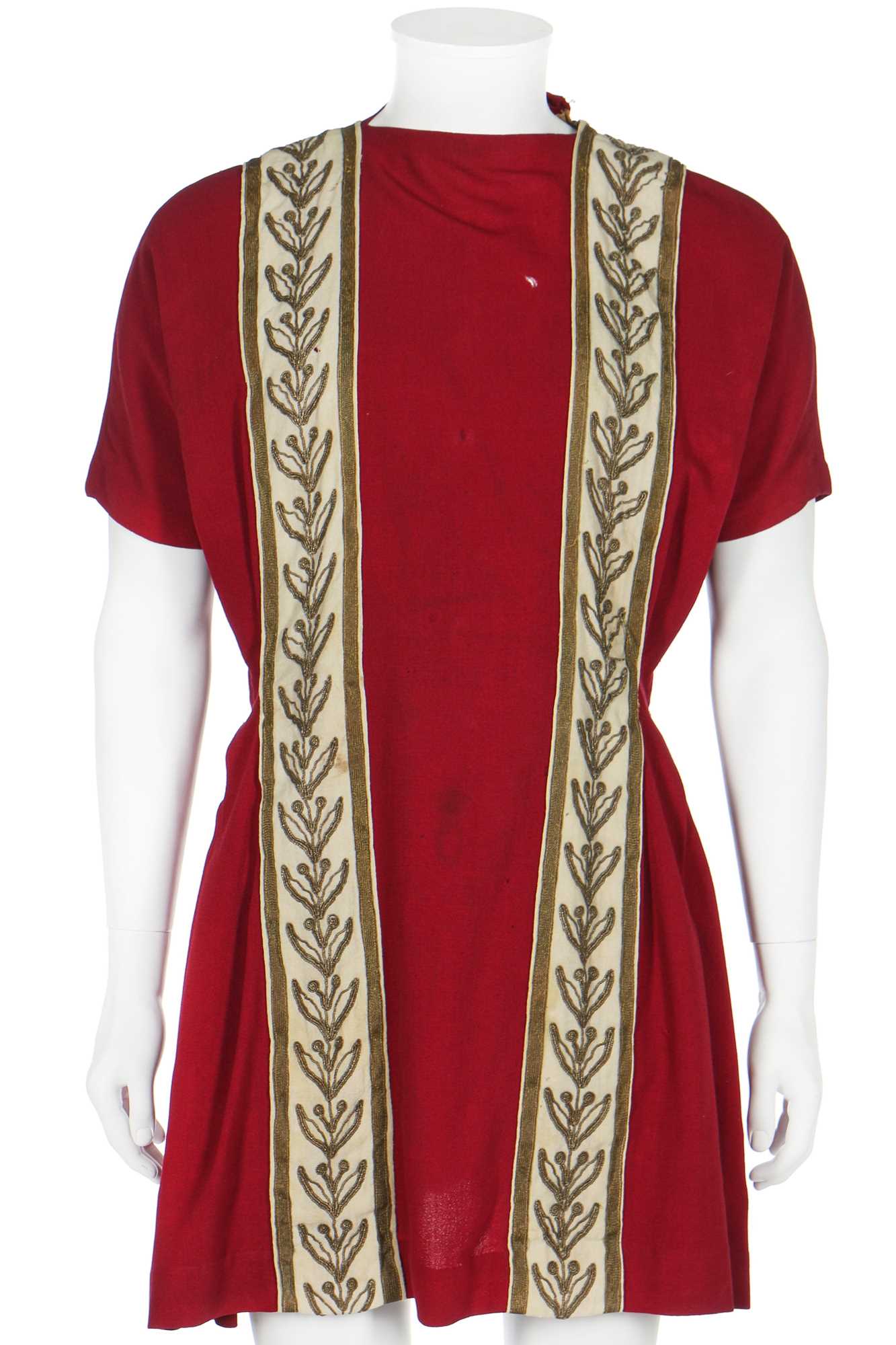 Lot 103 - Kenneth Williams's tunic worn in the film 'Carry on Cleo' for his role as Julius Caesar, 1964