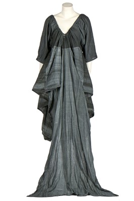 Lot 164 - A rare Westwood/McLaren grey cotton smock-dress, 'Punkature' collection, Spring-Summer 1983