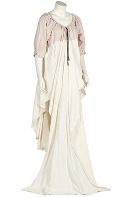 Lot 165 - A rare Westwood/McLaren off-white cotton smock-dress, 'Punkature' collection, Spring-Summer 1983