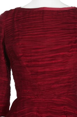 Lot 86 - A Sybil Connolly pleated linen gown, 'Christmas Holiday', circa 1960