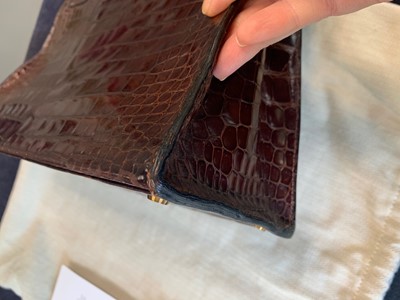 Lot 65 - An Hermès brown crocodile Kelly bag, late 1960s