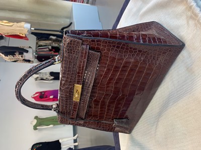 Lot 65 - An Hermès brown crocodile Kelly bag, late 1960s