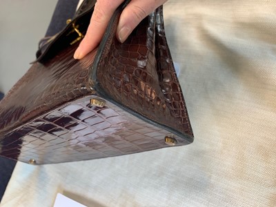 Lot 65 - An Hermès brown crocodile Kelly bag, late 1960s