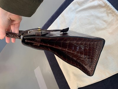 Lot 65 - An Hermès brown crocodile Kelly bag, late 1960s
