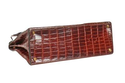 Lot 5 - An Hermès brown crocodile Kelly bag, late 1960s