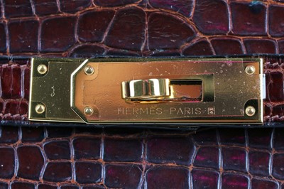 Lot 5 - An Hermès brown crocodile Kelly bag, late 1960s