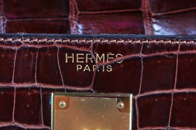 Lot 5 - An Hermès brown crocodile Kelly bag, late 1960s