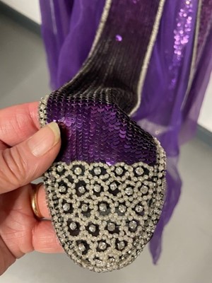 Lot 64 - A fine and rare Paul Poiret purple sequined evening dress, 1928