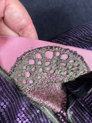 Lot 64 - A fine and rare Paul Poiret purple sequined evening dress, 1928